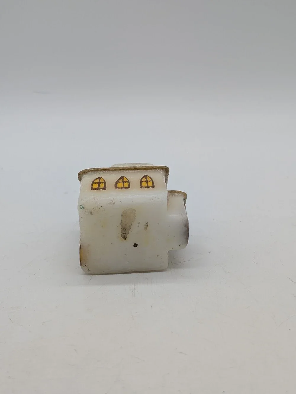 Vintage Russ Berrie Christmas Snow-Covered Church Chapel Wax Candle - Unburnt